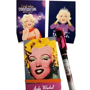 Marilyn Monroe Bundle Andy Warhol notepad + Film Notecards + Pen